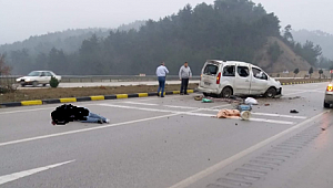 Yoldan çıkan araç takla attı: 1 ölü, 1 yaralı