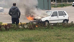Otomobil Alevlere Teslim Oldu