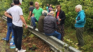 Çaya düşmekten ağaçlar sayesinde kurtuldu