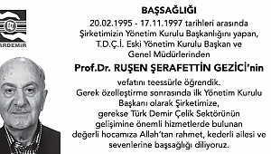 KARDEMİR BAŞSAĞLIĞI MESAJI YAYINLADI