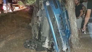 Alkollü sürücü takla attı araçta kimsenin burnu bile kanamadı