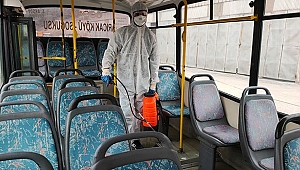 Karabük'te toplu taşıma araçları dezenfekte ediliyor