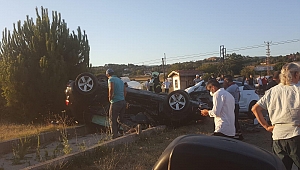 Polis memuru görev yerine giderken kaza geçirdi: 3 yaralı