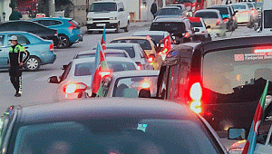 Azerbaycan'a destek konvoyu düzenledi