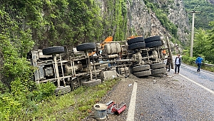 Beton mikseri hurdaya döndü