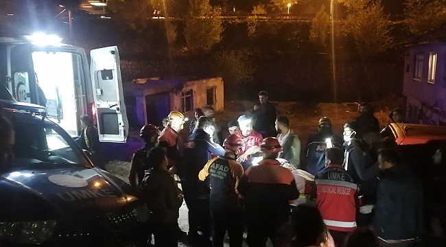 Bacağı kırılan kadın kurtarıldı