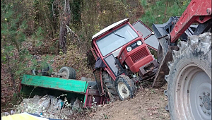 Safranbolu'da traktör devrildi: 1 ölü, 1 yaralı
