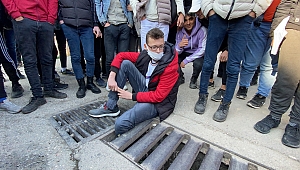Karabük'te ayağı mazgala sıkışan öğrenci kurtarıldı