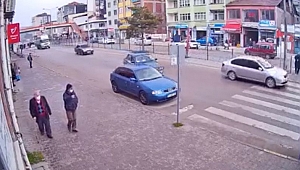 Kaza Anı Güvenlik Kamerasına Yansıdı