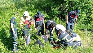 Otomobil şarampole devrildi, 3 yaralı