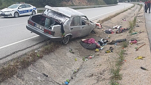 Otomobil takla attı: 6 yaralı