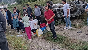 Otomobil takla attı, 5 yaralı