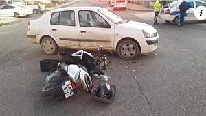 Motosiklet sürücüsü yaralandı