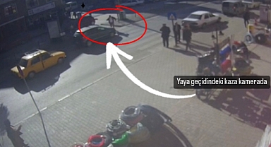 Karabük’te iki otomobil çarpıştı yaya son anda kurtuldu