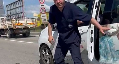 Yoldaki kaplumbağayı ezilmekten kurtarmıştı o anları anlattı!