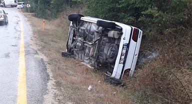 Safranbolu'da otomobil yan yattı: 5 yaralı
