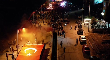 Karabük'teki cumhuriyet coşkusu havadan görüntülendi