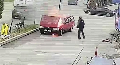 Safranbolu'da Otomobil Motorundan Alev Aldı