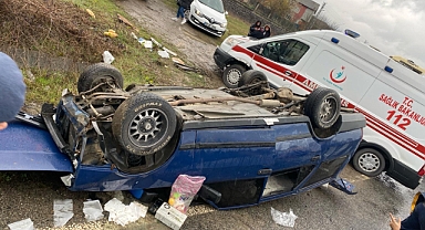 Yenice’de otomobil takla attı: 2 yaralı