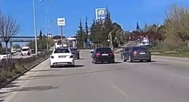 Safranbolu’da makas atan sürücü kamerada