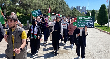 Üniversite öğrencilerinden Gazze'ye destek yürüyüşü