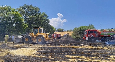 Anız yangını ormana sıçramadan söndürüldü
