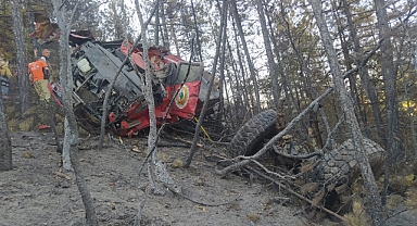 Karabük'te arazöz devrildi, 2 personel yaralandı