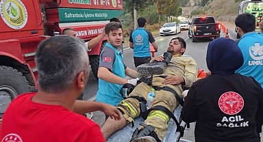 Yangın bölgesinde yaralanan işçi hastaneye kaldırıldı