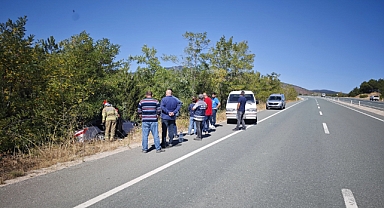 Safranbolu'da şarampole uçan otomobildeki 3 kişi yaralandı