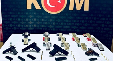 Karabük'te 4 ruhsatsız tabanca ele geçirildi