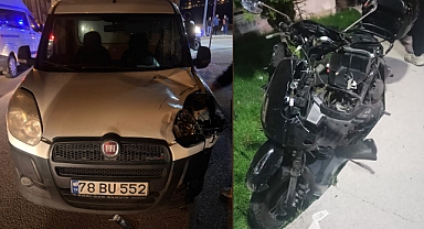 Karabük’te ticari araçla motosiklet çarpıştı: 2 yaralı