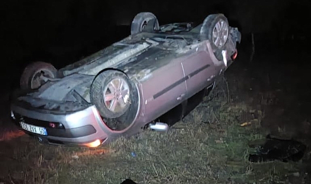 Eskipazar’da takla atan otomobilin sürücüsü yaralandı