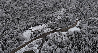 KAR MANZARASI DRONE İLE GÖRÜNTÜLENDİ