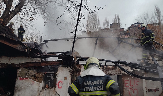 Karabük’te metruk binada çıkan yangın korkuttu