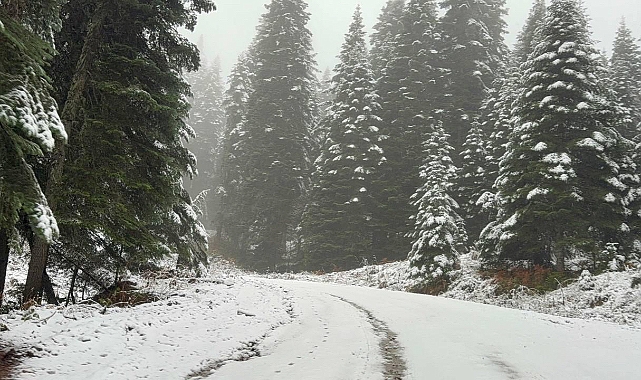 Karabük’ün yüksek kesimlerinde kar yağışı etkisini sürdürüyor