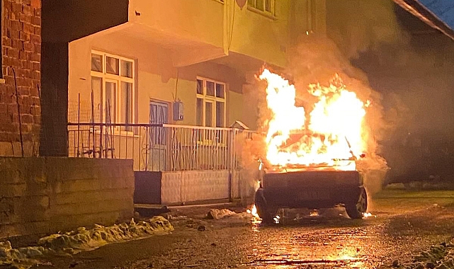 Park halindeki otomobil alevlere teslim oldu 