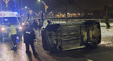 Takla atan otomobilde 1 kişi yaralandı 
