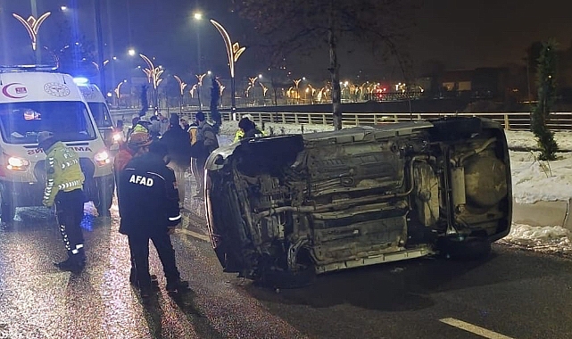 Takla atan otomobilde 1 kişi yaralandı