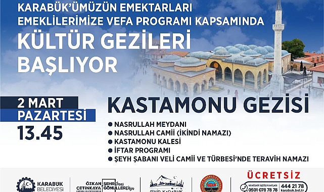 Karabük Belediyesi’nden Emeklilere Vefa: Kültür Gezileri Başlıyor 