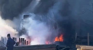 Safranbolu'da sanayi sitesinde yangın paniği