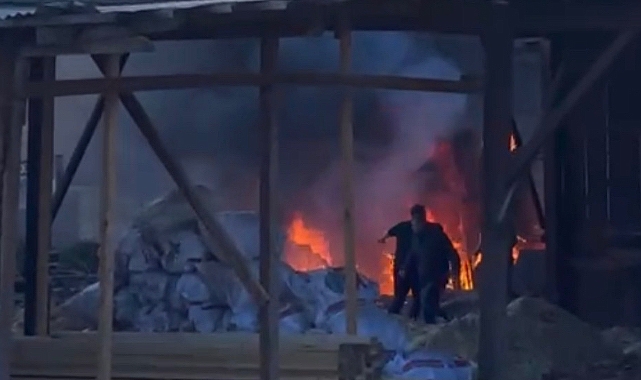 Safranbolu'da sanayi sitesinde yangın paniği