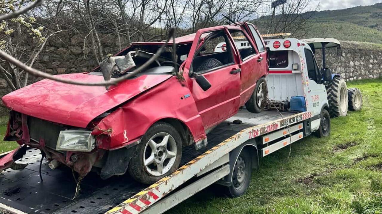 Safranbolu’da otomobil şarampole yuvarlandı:1 yaralı