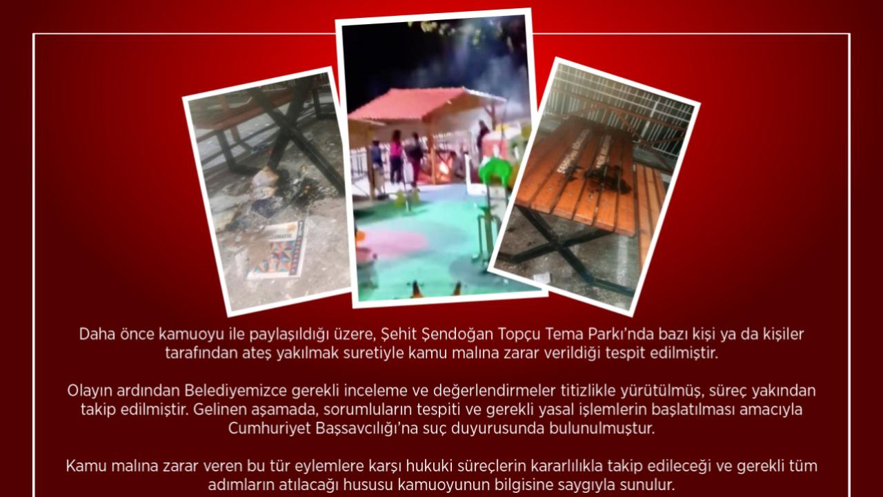 PARKI YAKANLAR HAKKINDA SUÇ DUYURUSUNDA BULUNULDU