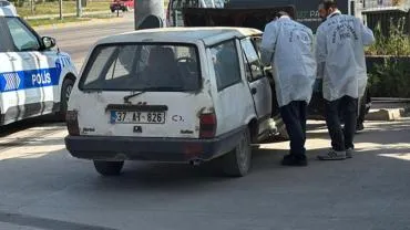 Çalınan otomobil akaryakıt istasyonunda terk edilmiş halde bulundu