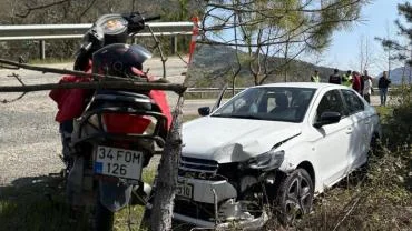 Safranbolu'da otomobille çarpışan motosikletin sürücüsü yaralandı