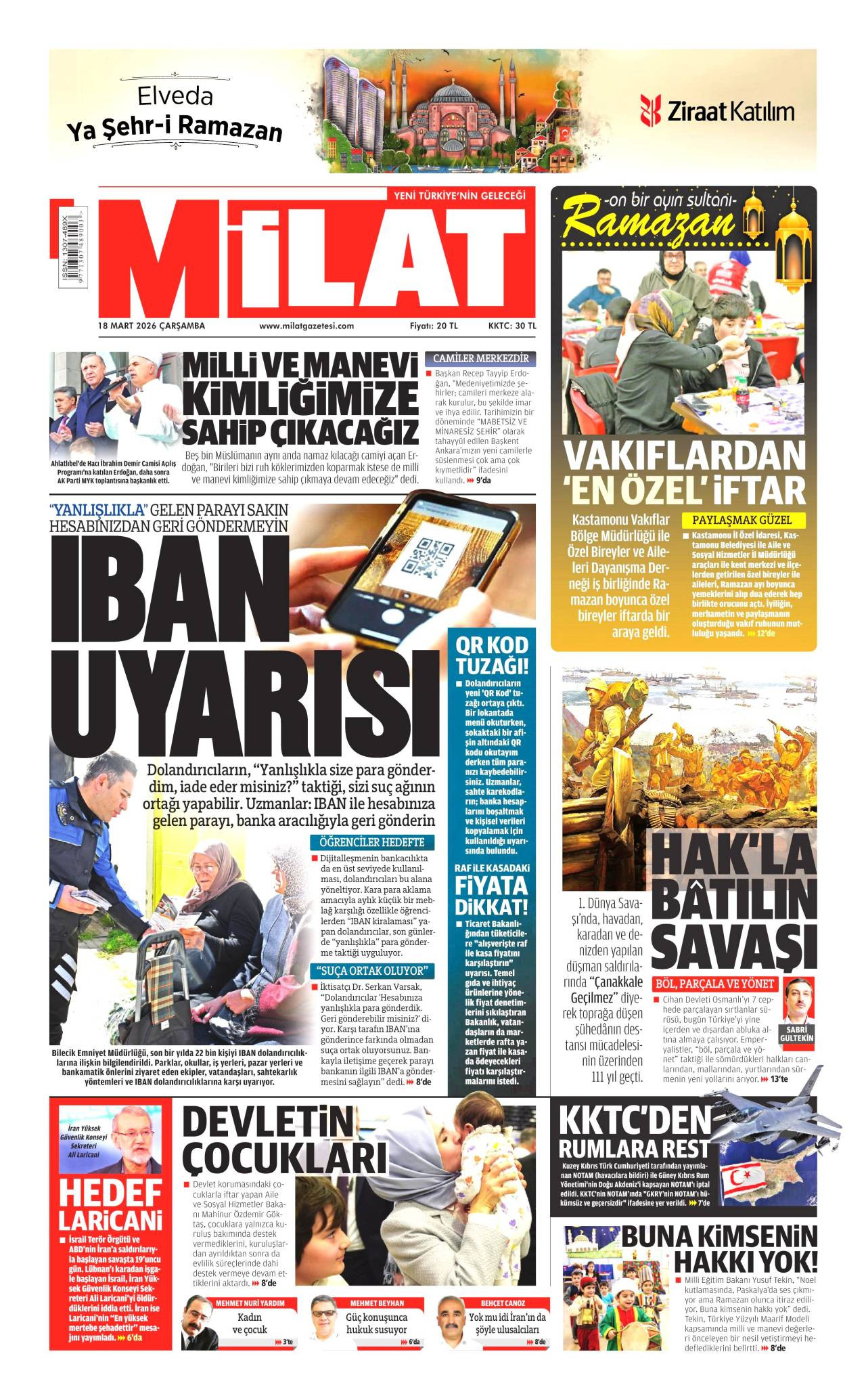 Milat Gazete Manşeti