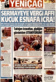 Yeniçağ Gazetesi Gazete Manşeti