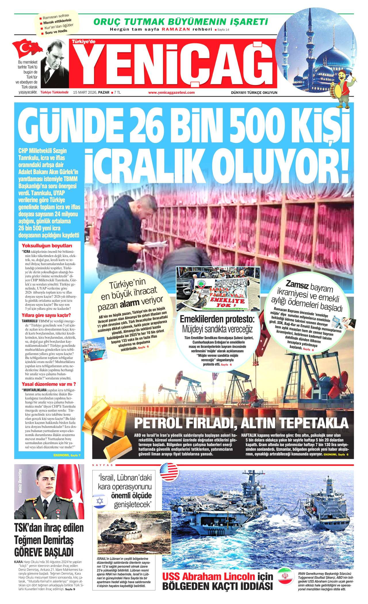 Yeniçağ Gazete Manşeti